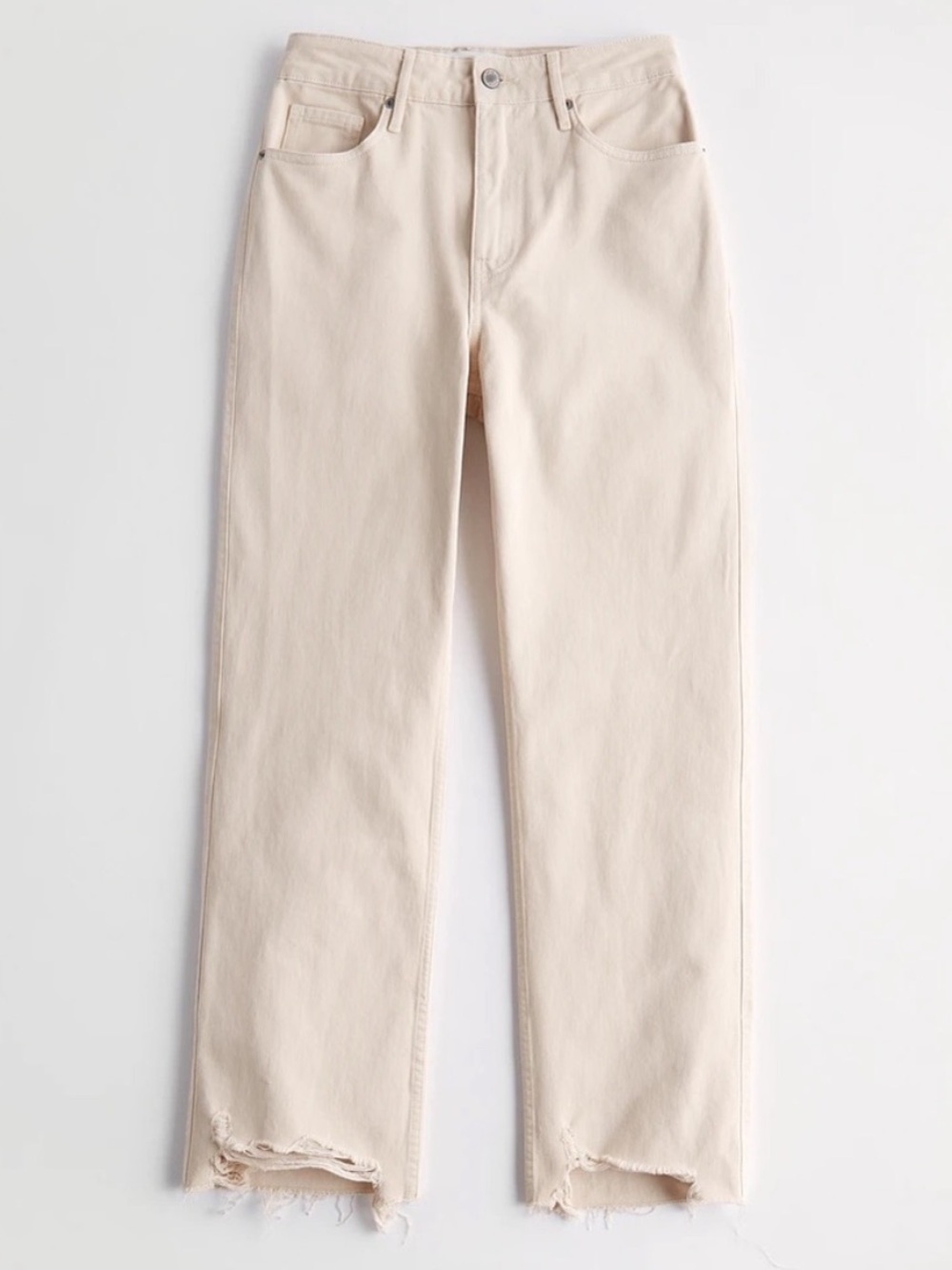 Hollister Social Tourist ultra high rise straight cream jeans | 30R